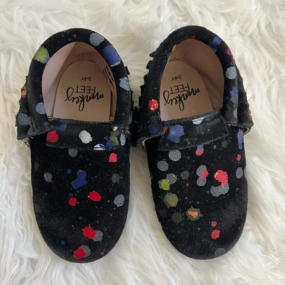 Monkey Feet Paint Splatter Moccasins
